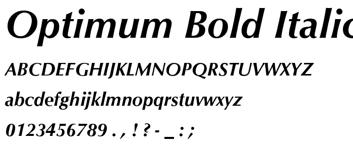 Optimum Bold Italic font